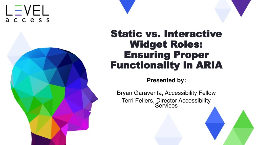 static vs interactive widget roles ensuring proper functionality in aria