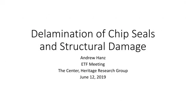 Delamination of Chip Seals and Structural Damage