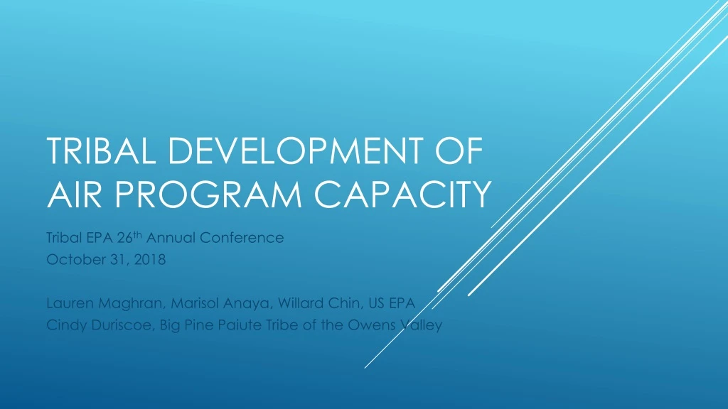 tribal development of air program capacity