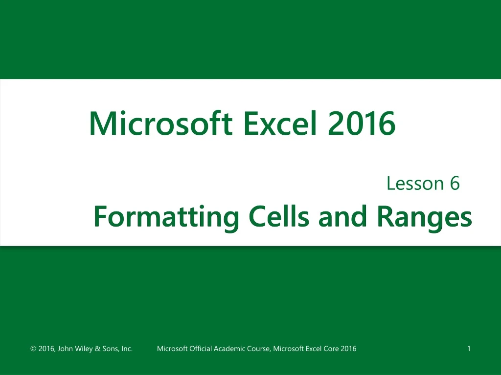 formatting cells and ranges