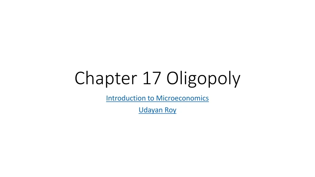 chapter 17 oligopoly