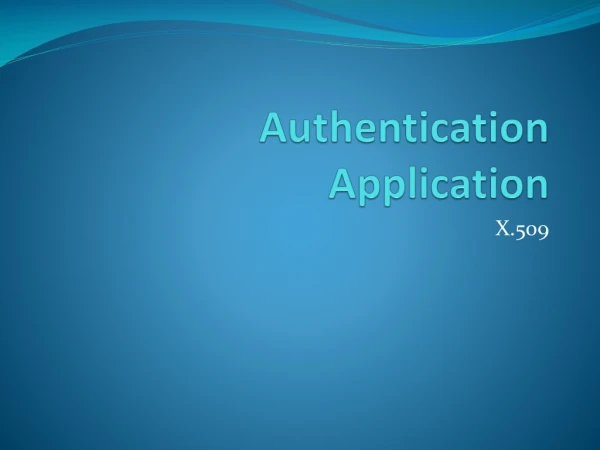 Authentication Application