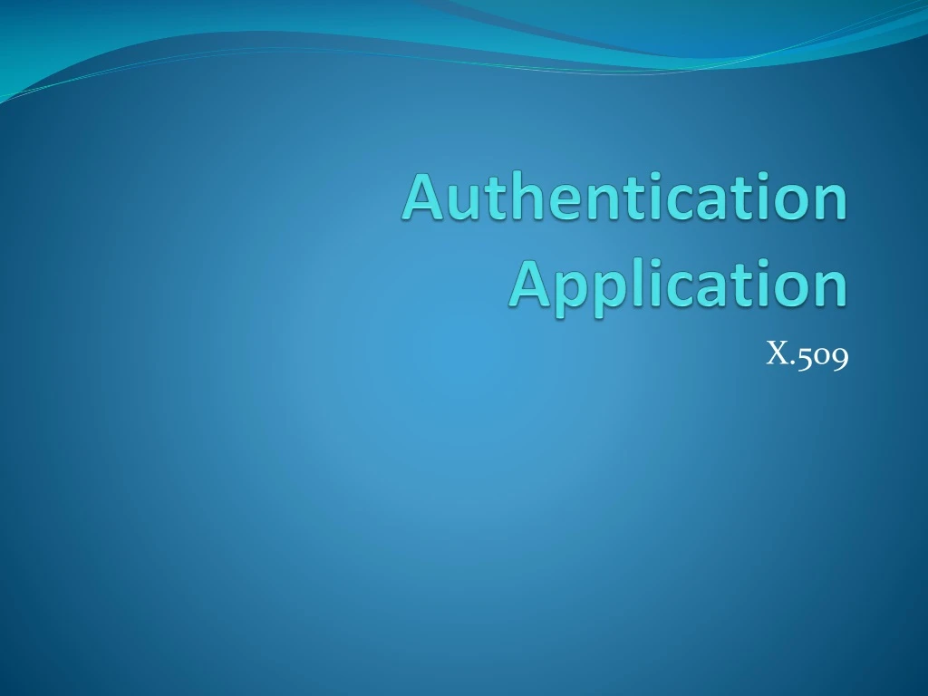 authentication application