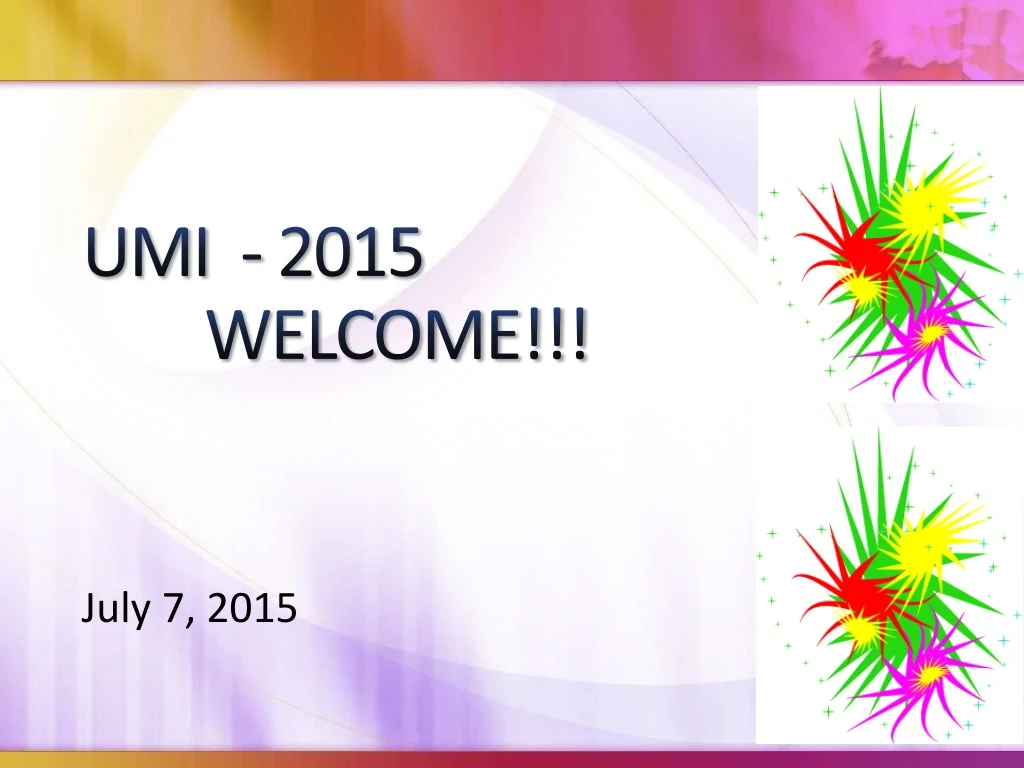 umi 2015 welcome