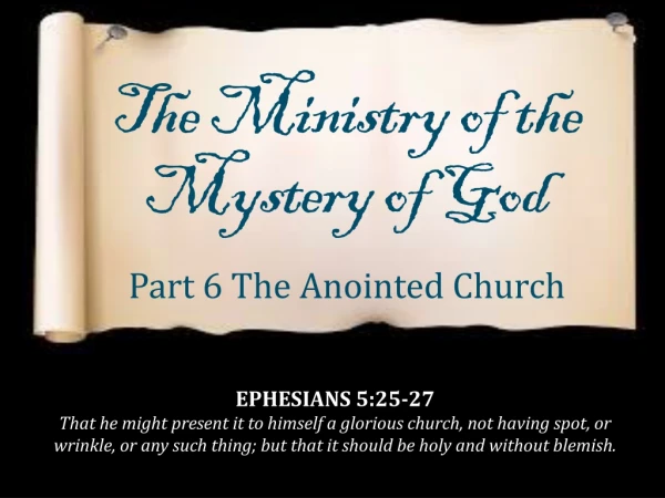 The Ministry of the Mystery of God