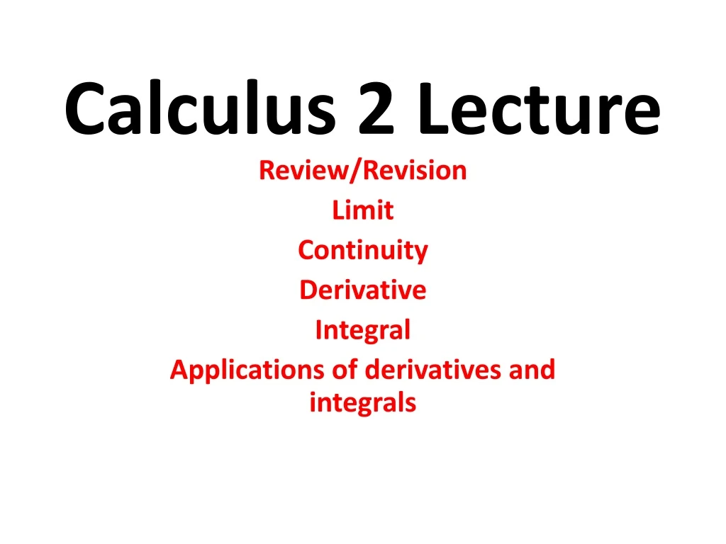 calculus 2 lecture