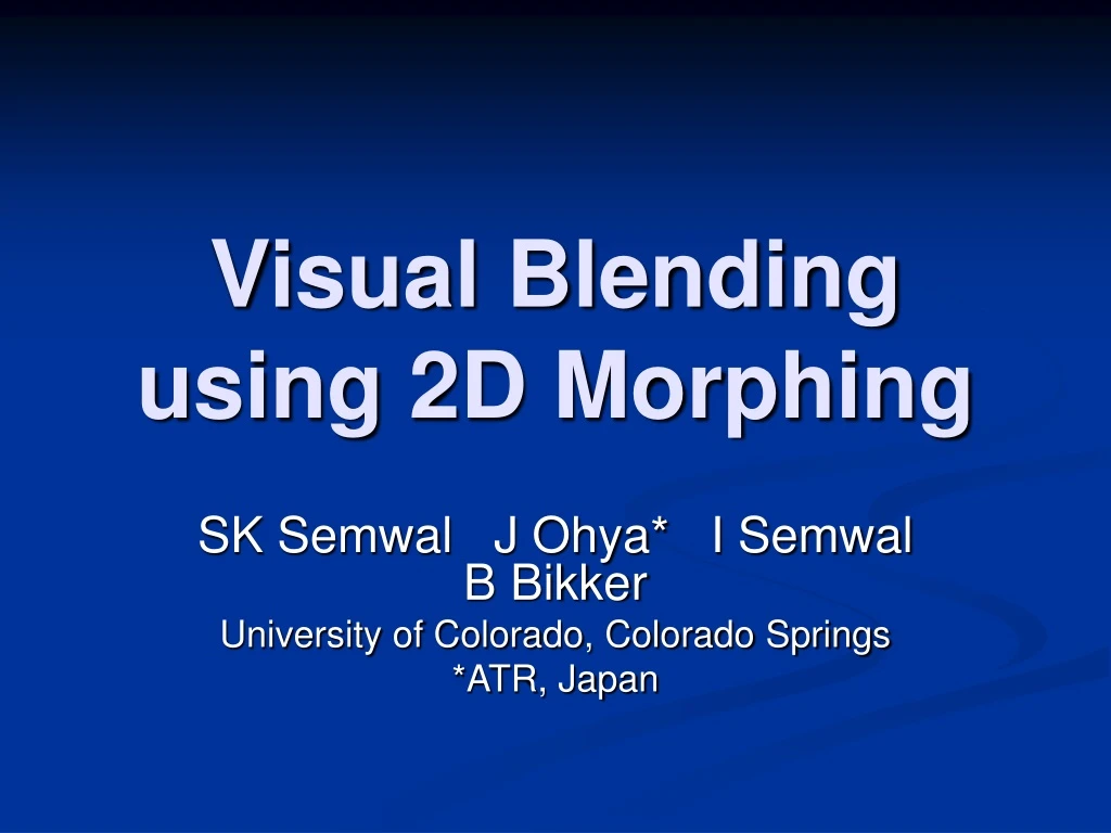 visual blending using 2d morphing