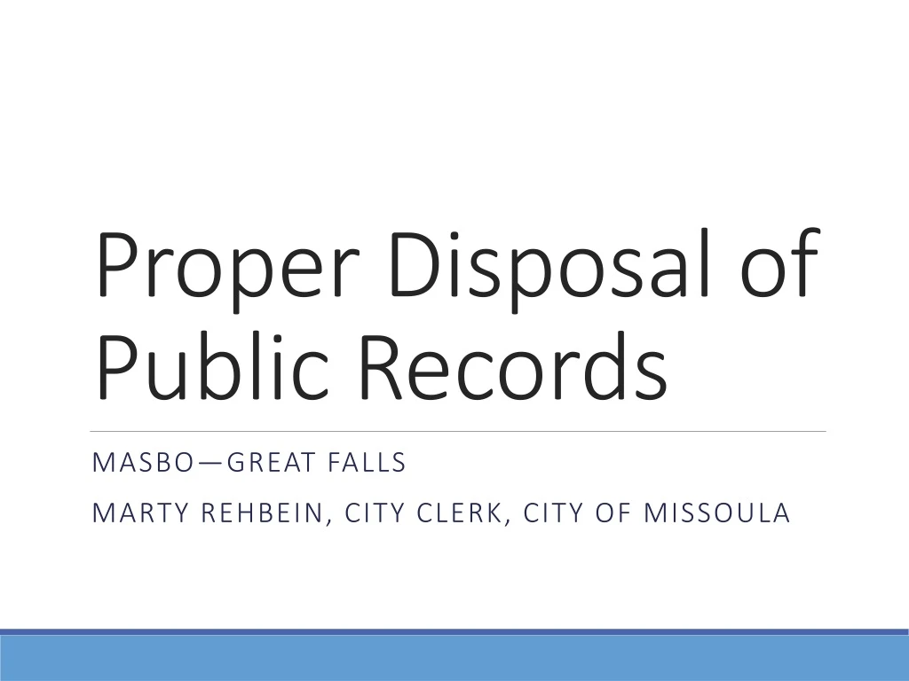 proper disposal of public records