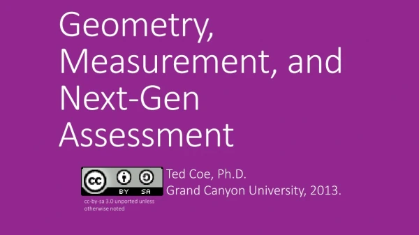 Palo Verde: Geometry, Measurement, and Next-Gen Assessment