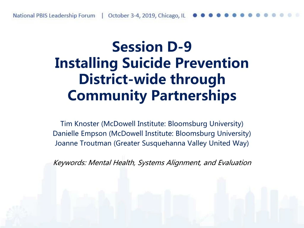 session d 9 installing suicide prevention district wide through community partnerships