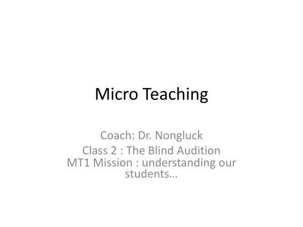 Micro Teaching