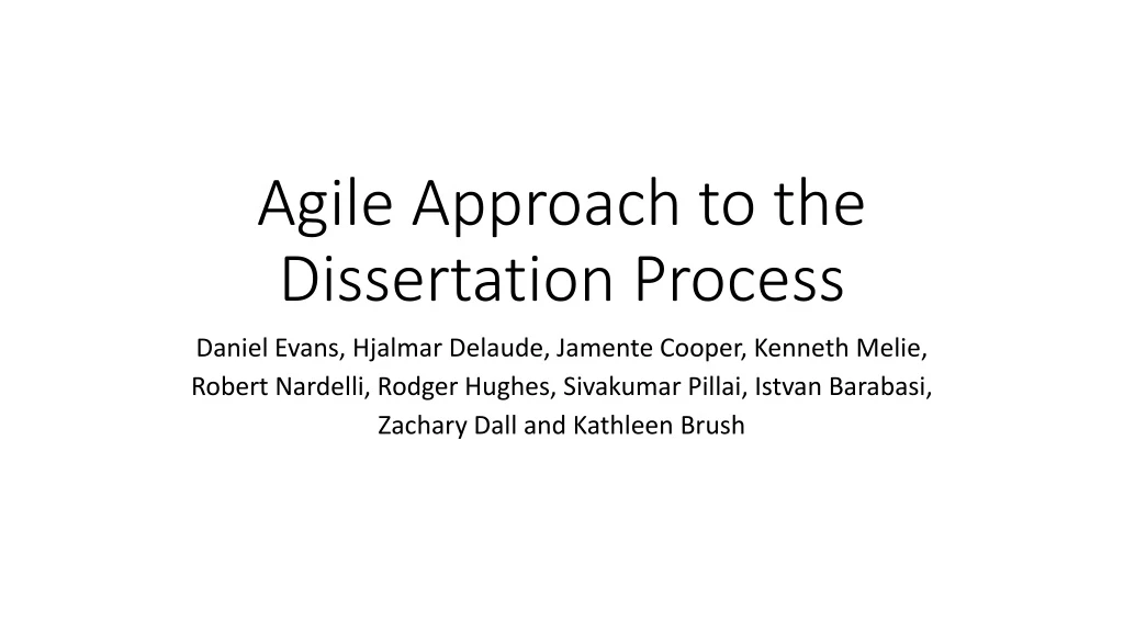 agile approach to the dissertation process