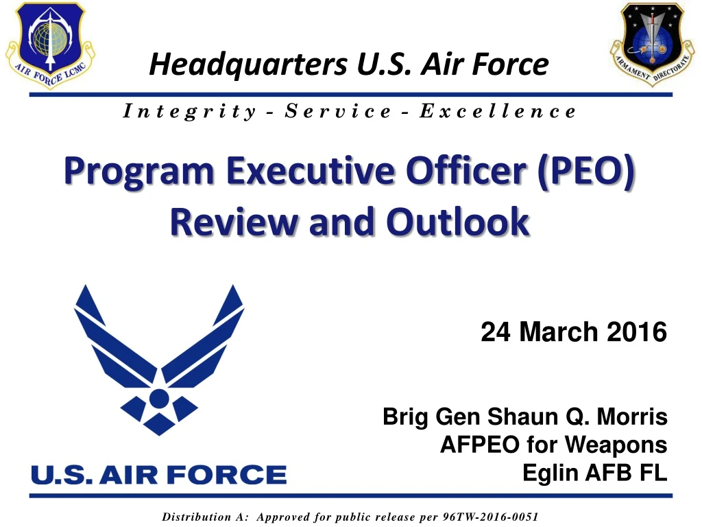 program executive officer peo review and outlook