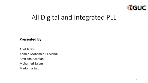 All Digital and Integrated PLL