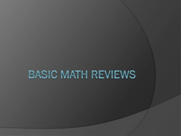 BaSIC Math Reviews