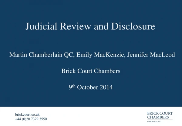 Judicial Review and Disclosure