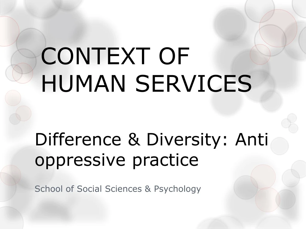 difference diversity anti oppressive practice