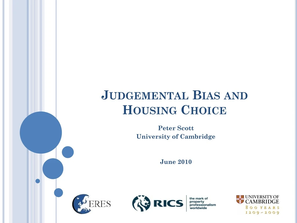 judgemental bias and housing choice