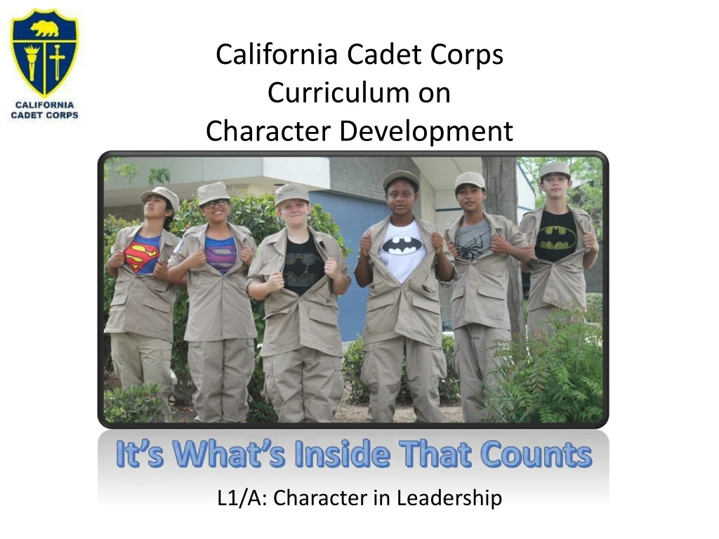 california cadet corps curriculum on character development