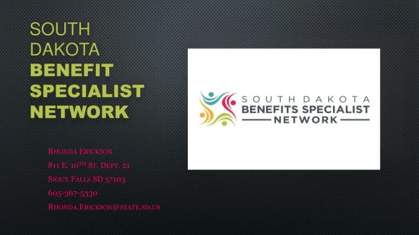 South Dakota Benefit Specialist Network