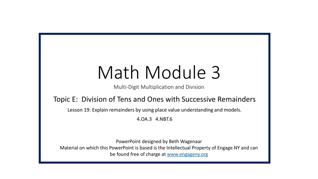 math module 3 multi digit multiplication and division
