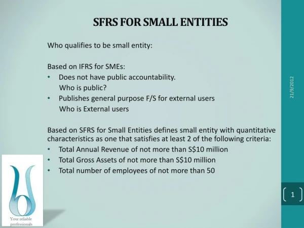 SFRS FOR SMALL ENTITIES