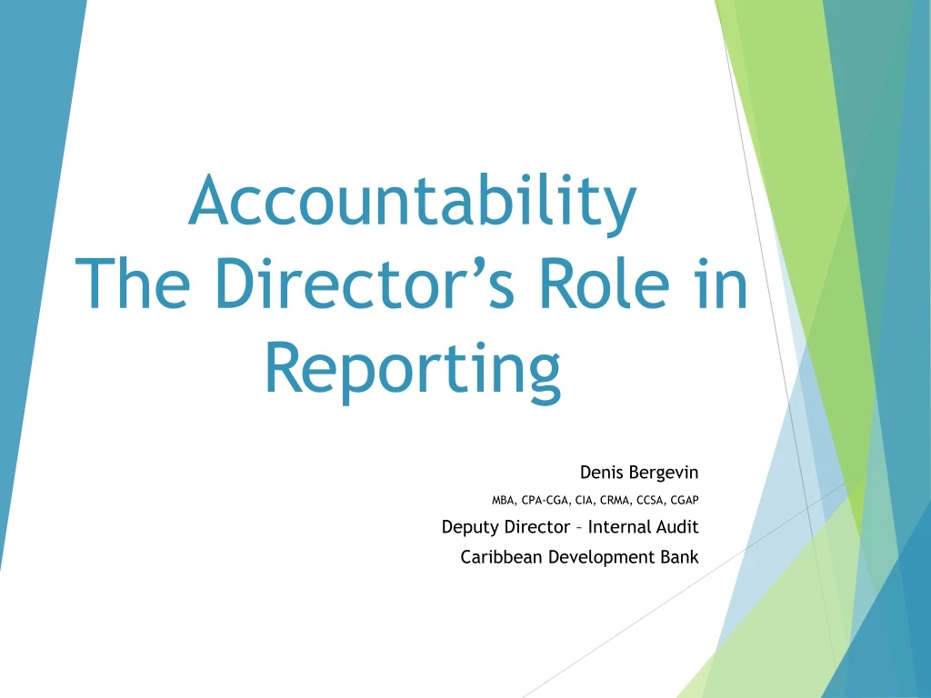 accountability the director s role in reporting