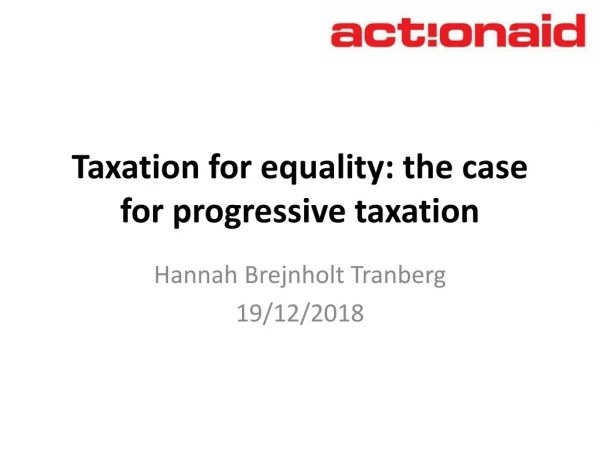 Taxation for equality: the case for progressive taxation