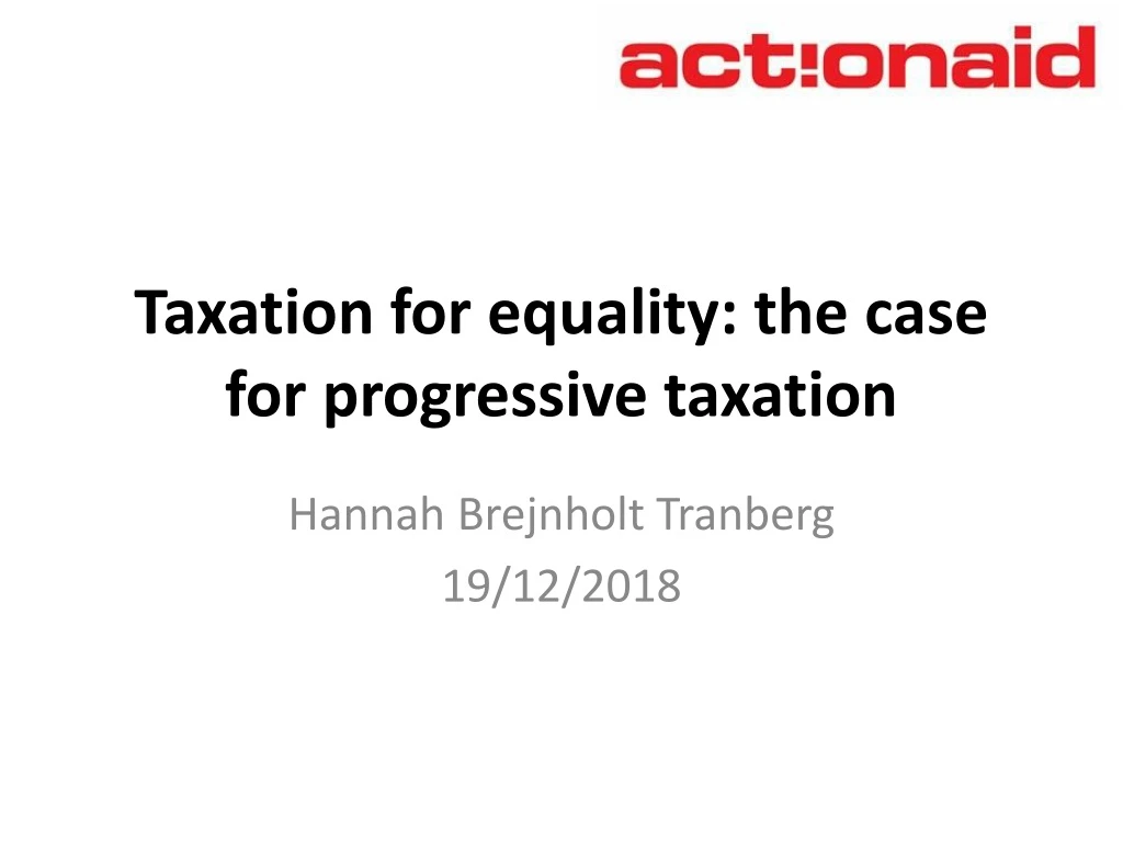 taxation for equality the case for progressive taxation