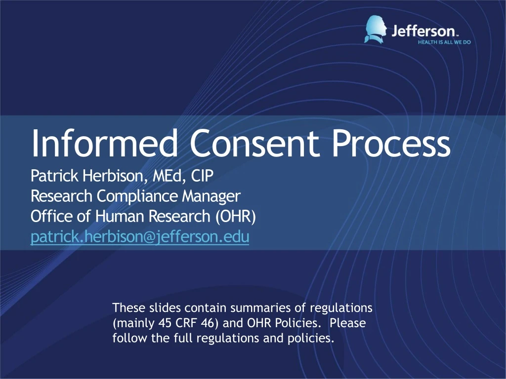 informed consent process patrick herbison