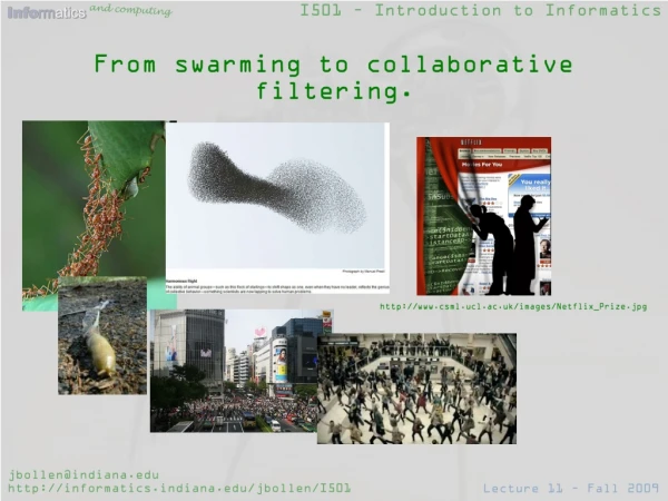 From swarming to collaborative filtering.