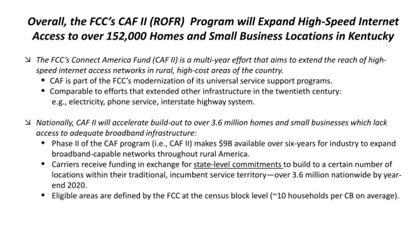 The FCC’s CAF II Program Will Provide $327M to Expand High-Speed Internet Access in Kentucky
