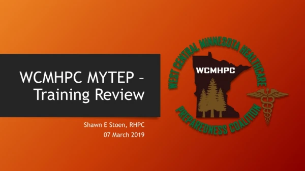 WCMHPC MYTEP – Training Review