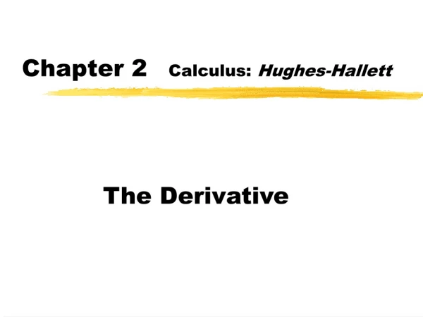 Chapter 2 Calculus: Hughes-Hallett