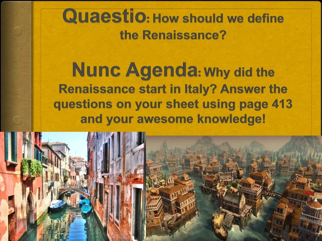 quaestio how shoul d we define the renaissance