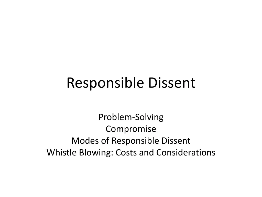 responsible dissent