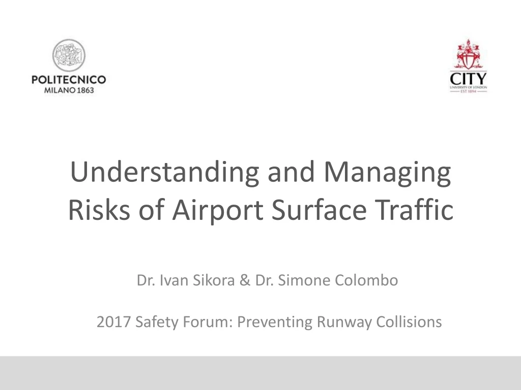 understanding and managing risks of airport surface traffic