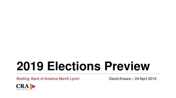 2019 Elections Preview