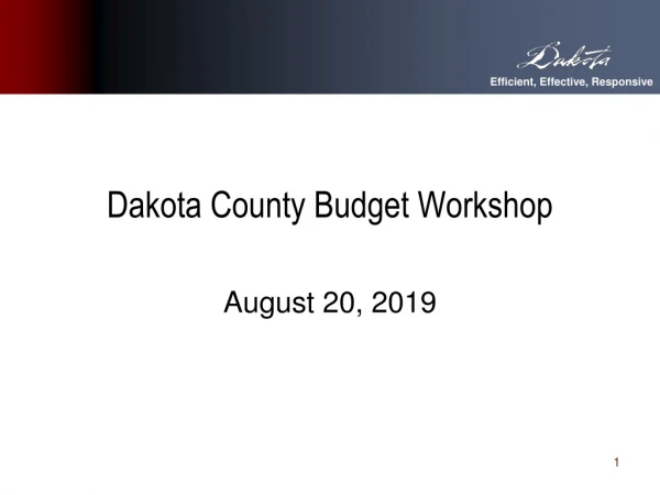 Dakota County Budget Workshop