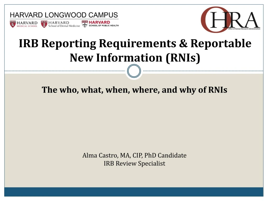 irb reporting requirements reportable