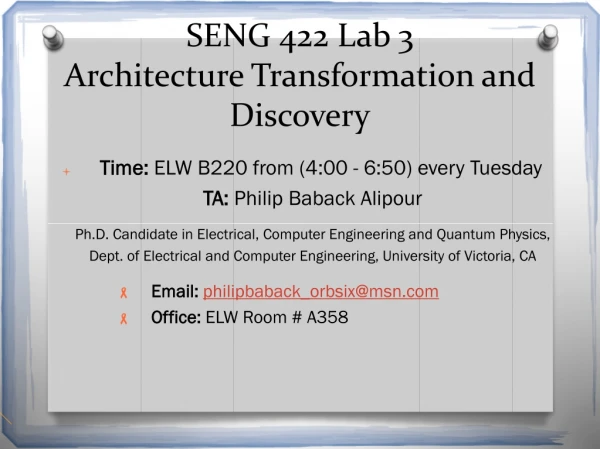 SENG 422 Lab 3 Architecture Transformation and Discovery