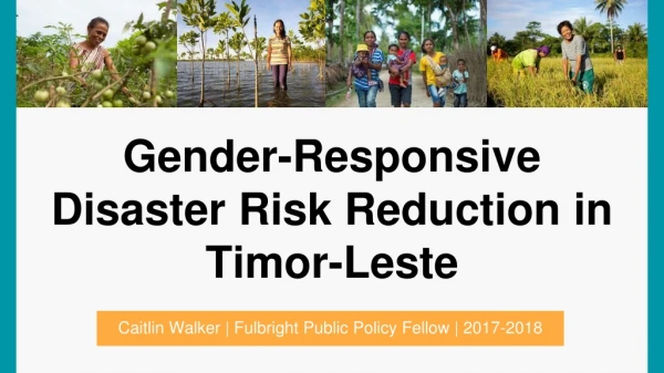 Gender-Responsive Disaster Risk Reduction in Timor-Leste