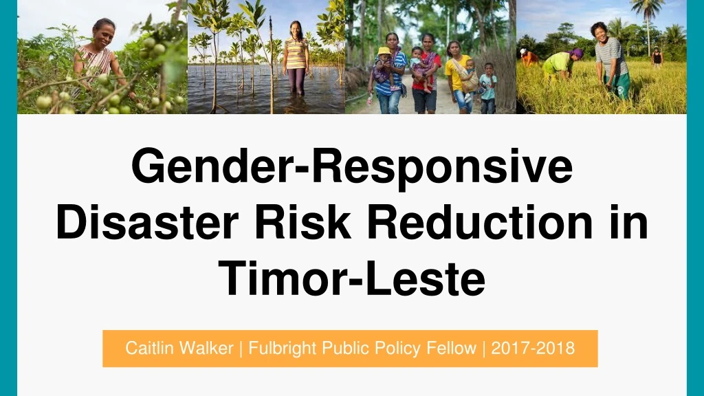 gender responsive disaster risk reduction in timor leste