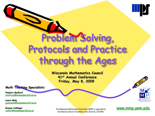 Problem Solving, Protocols and Practice through the Ages