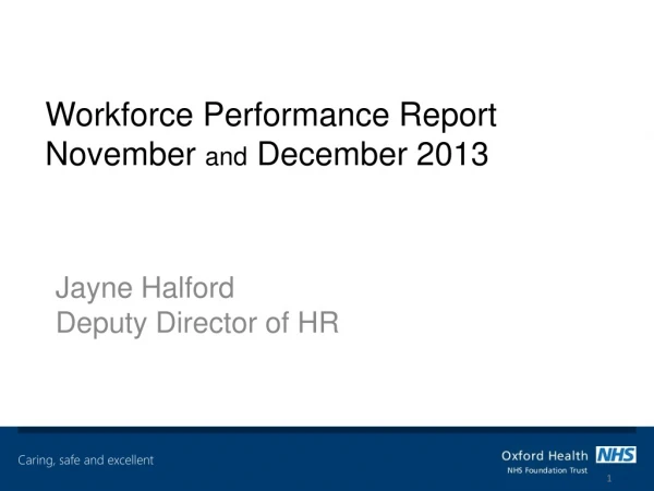 Workforce Performance Report November and December 2013
