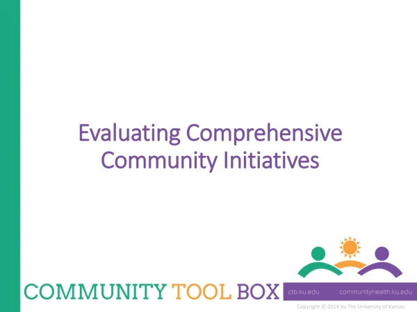 Evaluating Comprehensive Community Initiatives
