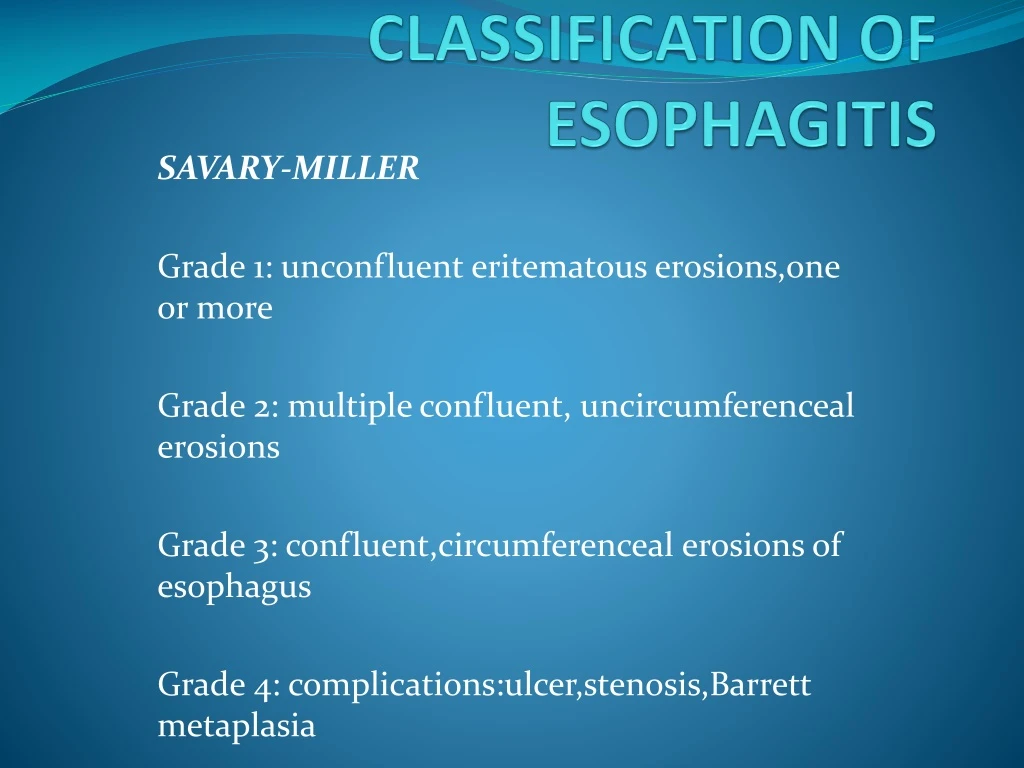 classification of esophagitis