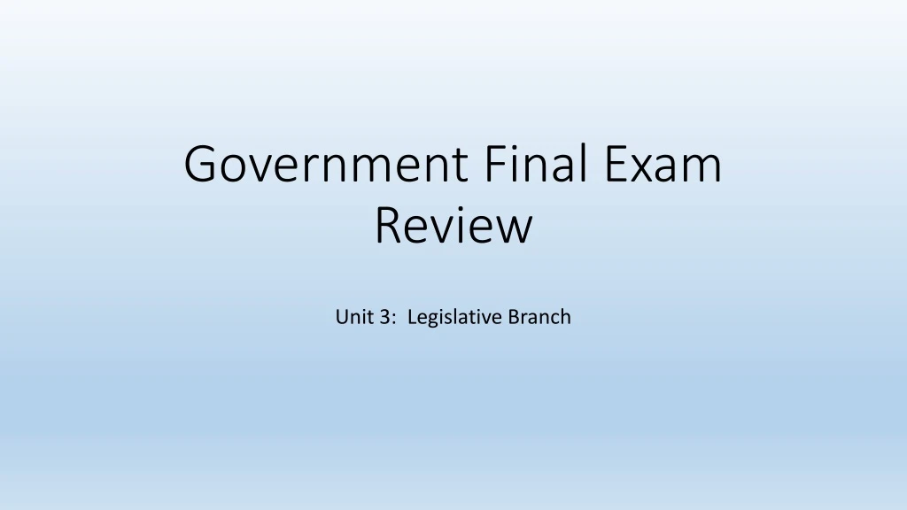 government final exam review