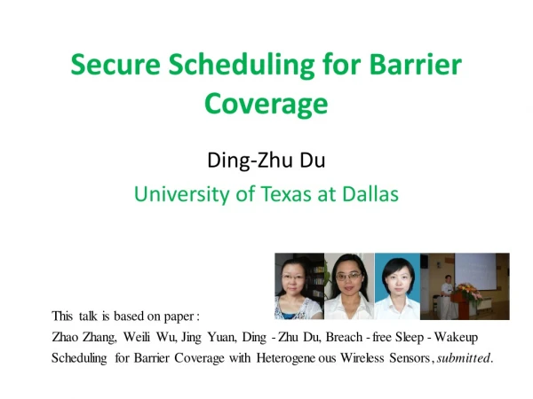 Secure Scheduling for Barrier Coverage