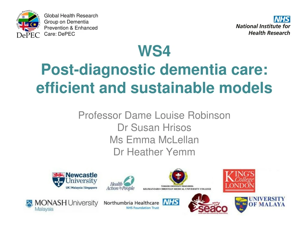 ws4 post diagnostic dementia care efficient and sustainable models